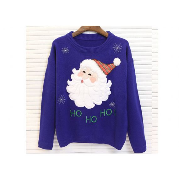 Картина круглой шеи акриловой дамой уродливой рождества вышитая свитером для женщин - 11654975