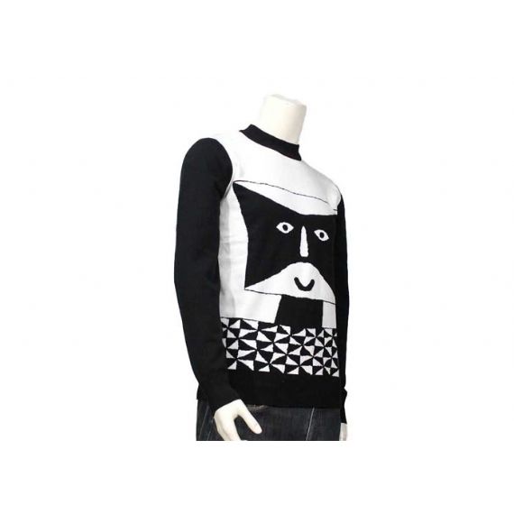 Рукав хлопка зимы свитера Книт полосатых людей прыгуна современный анти- морщинка длинный - 11999337