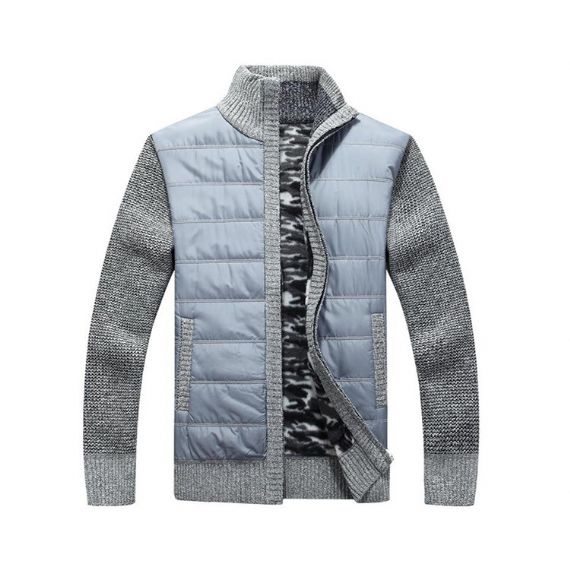 Вязаный жакет-кардиган в стиле пэчворк L XL XXL Muscle Fit - 13246192