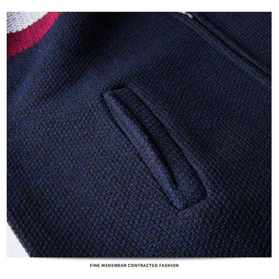 Зимний уютный вязаный свитер с капюшоном на молнии и застежкой-молнией - 13246228