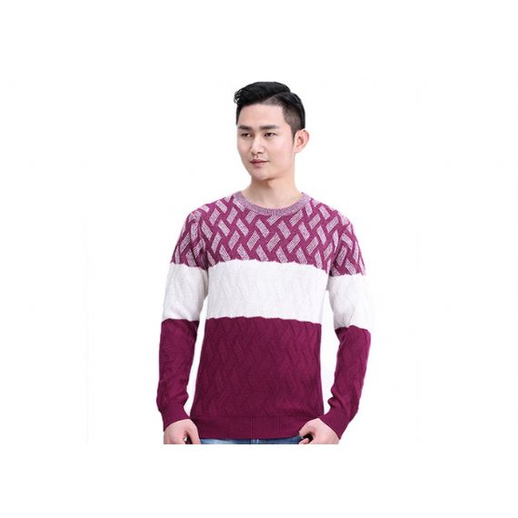 Чистый связанный свитер пуловера людей, картины кабеля людей для зимы - 11202602