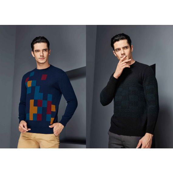 Одежда из кашемира с круглым вырезом Intarsia связала на заказ свитер из 100 кашемиров - 11272412