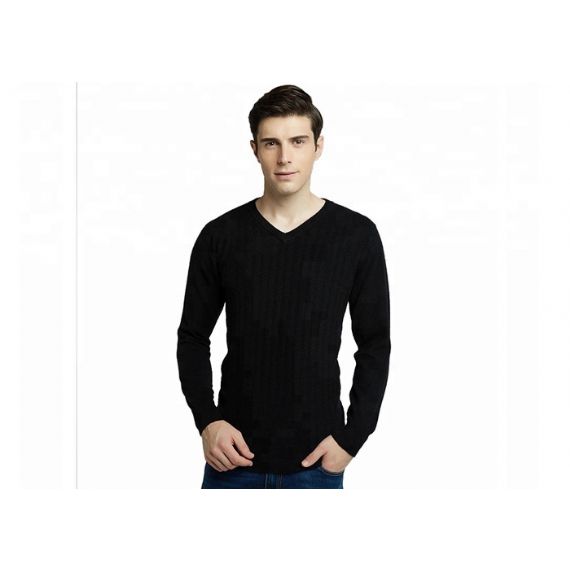 Случайный с - люди свитера прыгуна черноты в шеи размера 2СЛ связанные кабелем на весну - 11611502