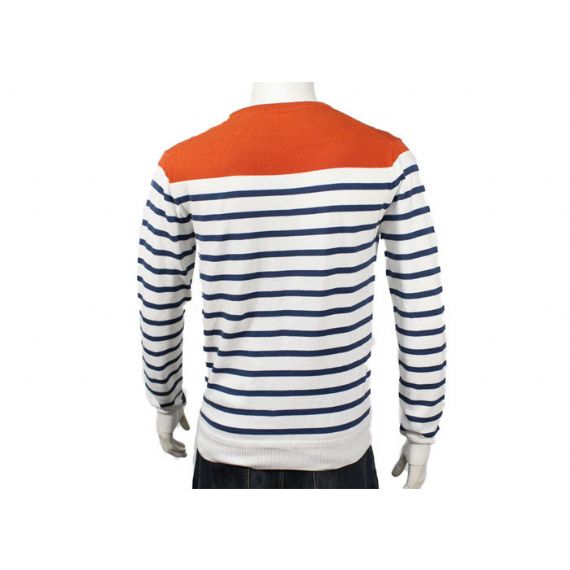 Свитер Книт простых людей шеи экипажа на синь и белизна Стрипед весны и осени - 11997628