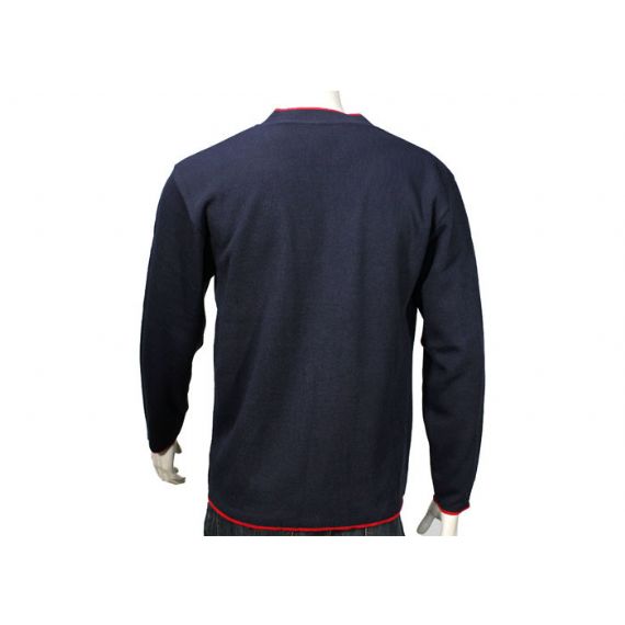 Люди связали кардиганы военно-морского флота с кнопкой, длинным Книтвеар весны рукава - 11997661