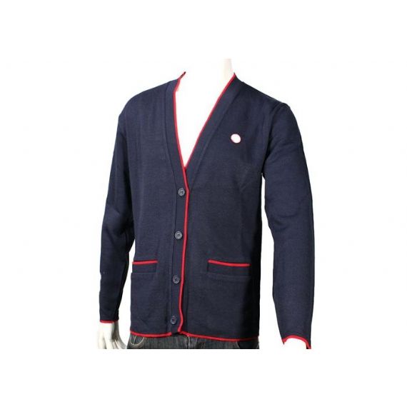 Люди связали кардиганы военно-морского флота с кнопкой, длинным Книтвеар весны рукава - 11997661