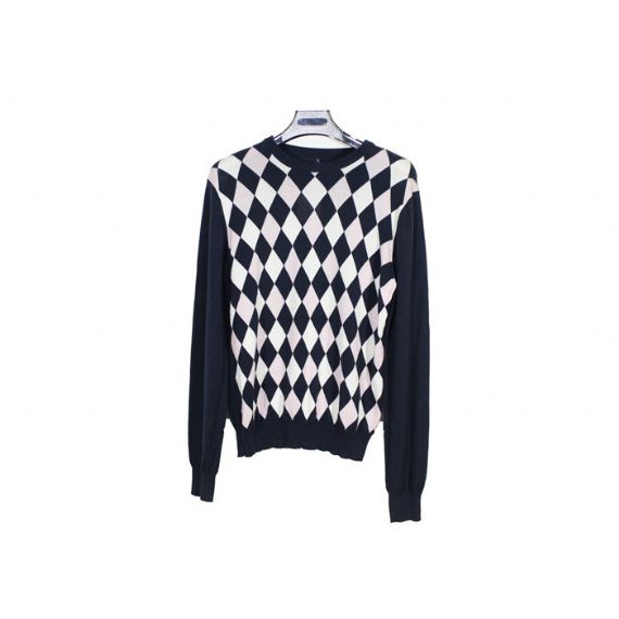 Мужской вязаный свитер с V-образным вырезом Argyle Pattern Осень и зима Дизайнер M L XL XXL - 11997703