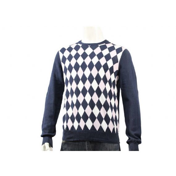 Мужской вязаный свитер с V-образным вырезом Argyle Pattern Осень и зима Дизайнер M L XL XXL - 11997703