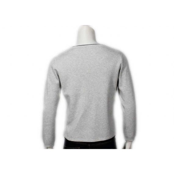 Свитера хлопка длинных людей рукава Пуловер стильной в кнопки шеи полностью связанный иглой - 11998678