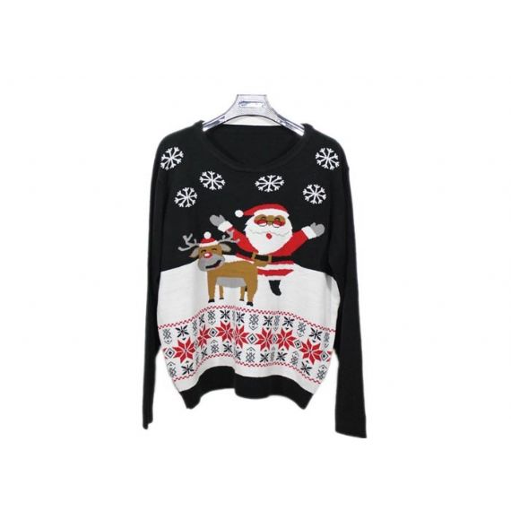 Мужской рождественский свитер с Санта-Клаусом и северным оленем - 11656296