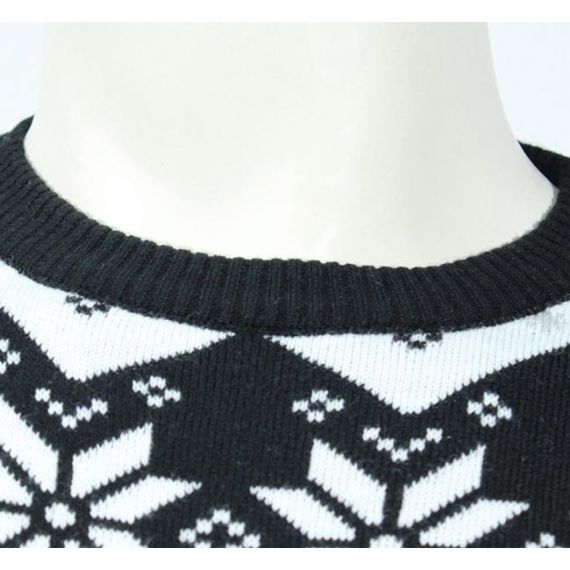 Классический черно-белый жаккардовый вязаный свитер с Рождеством Христовым для мужчин - 12133698