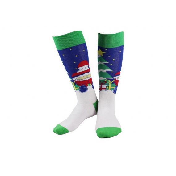 Хлопковые персонализированные забавные рождественские носки Санта-Клауса - 12202740