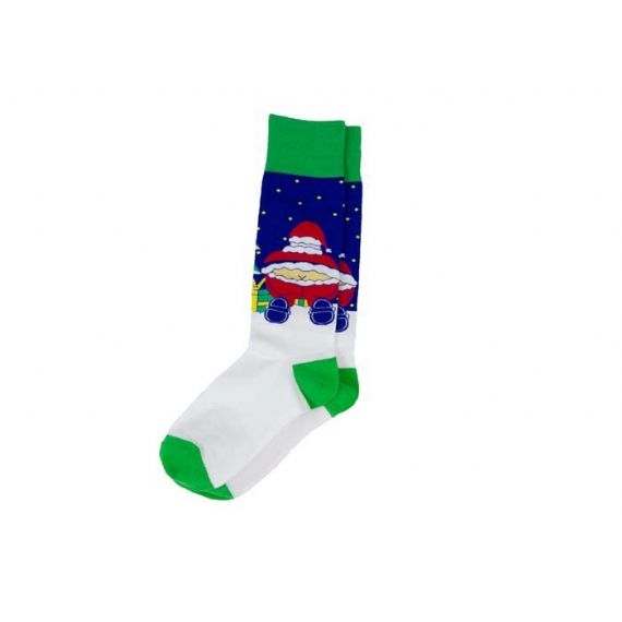 Хлопковые персонализированные забавные рождественские носки Санта-Клауса - 12202740
