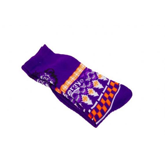 Дышащие хлопковые вязаные фиолетовые длинные сумасшедшие рождественские носки - 12203373