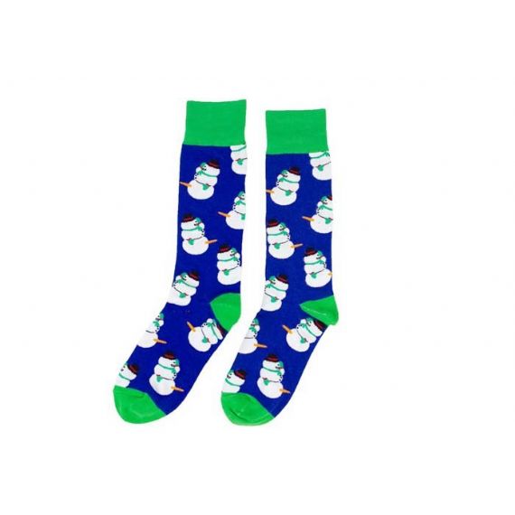 Синие и зеленые пушистые рождественские носки снеговика со 168 иглами - 12205593