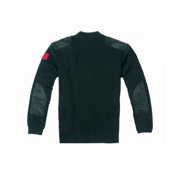 Толстый свитер коммандос с круглым вырезом из мерсеризованного хлопка в стиле милитари - 11272305