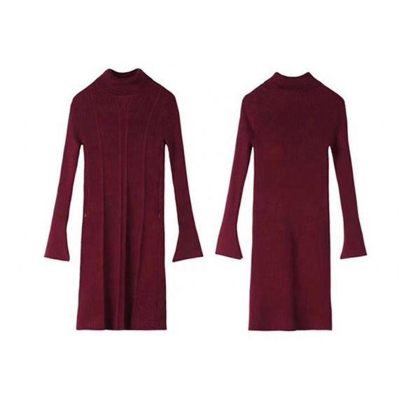 Повседневный вязаный свитер для беременных с высоким воротником - 11272421