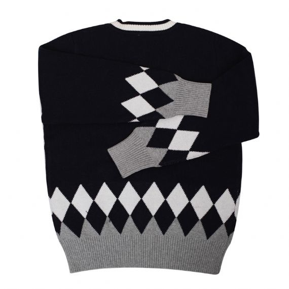 Свитера школьной формы логотипа вышивки картина Аргайле красного флота чистого хлопка - 11272126