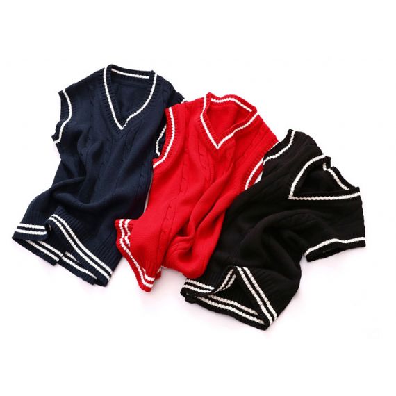 Темно-синий жилет-свитер школьной формы - 11272201