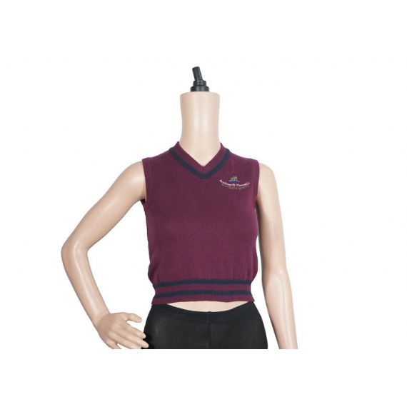 Свитера школьной формы жилета фиолетового цвета безрукавные Стрипед калибр подола 12 - 12324183