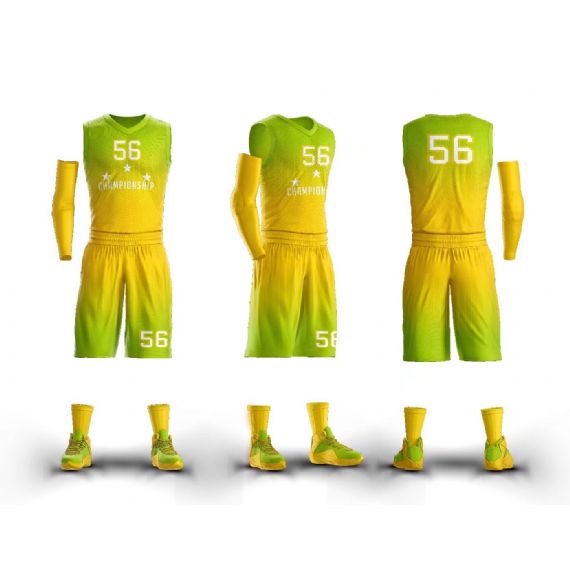 Желто-зеленый сублимационный дизайн Джерси Баскетбольный мяч - BA10