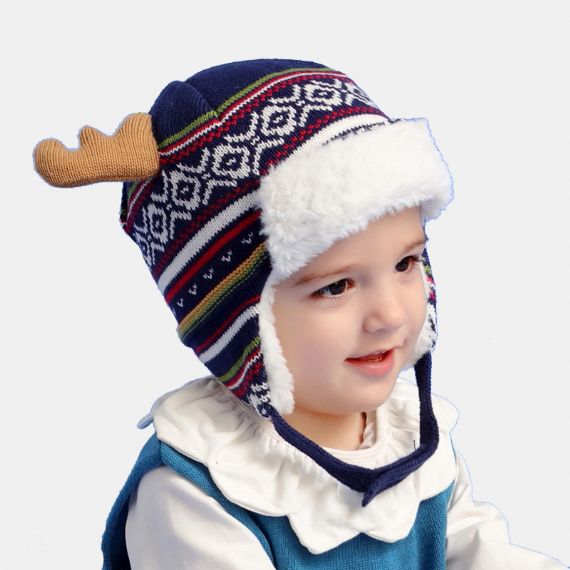 Связанная шляпа Беани малыша тумака уха, род шляпы Беани рождества Унисекс - 11193668