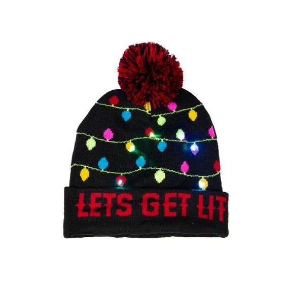 Шапочка Рождества хлопка изготовленных на заказ красочных теплых аксессуаров зимы уютная с светом - 12209170