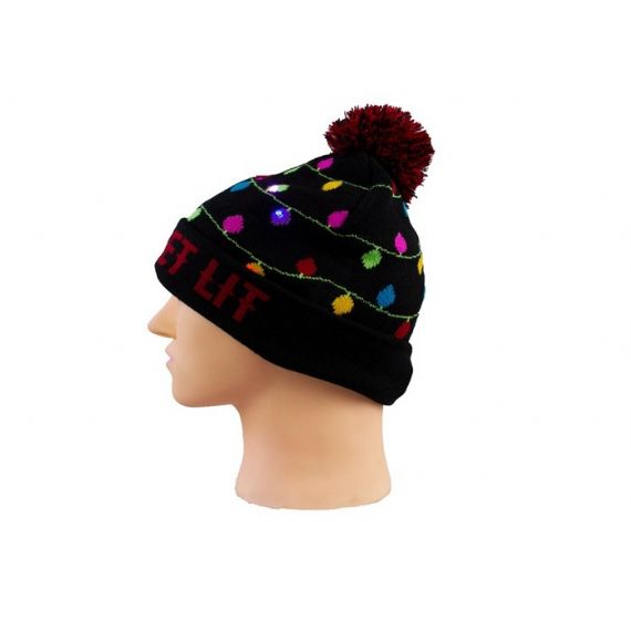 Шапочка Рождества хлопка изготовленных на заказ красочных теплых аксессуаров зимы уютная с светом - 12209170
