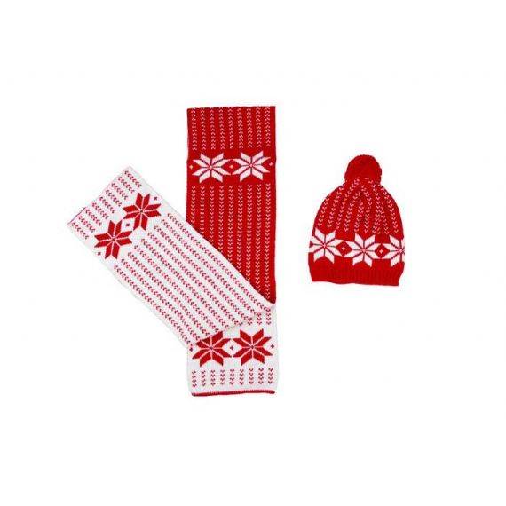 Чистые акриловые аксессуары зимы 12 калибра теплые красные шапочка и шарф рождества установили - 12232378