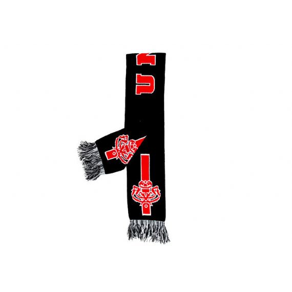 Шляпа шапочки аксессуаров зимы картины черного жаккарда с комплектом шарфа - 12232384