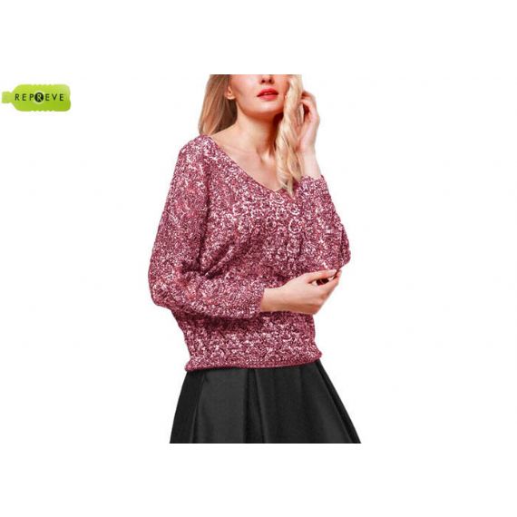 Повседневный экологически чистый трикотаж с V-образным вырезом - 13128278