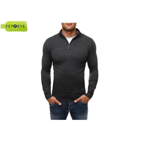 Устойчивый вязаный пуловер из полиэстера с застежкой-молнией 1/4 - 13131904